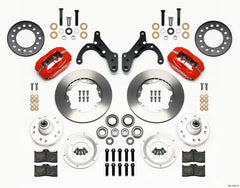 Wilwood Forged Dynalite Front Kit 11.00in Red 65-68 Chevy Impala -Drum Spindle