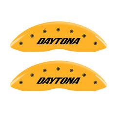 MGP 4 Caliper Covers Engraved Front & Rear Daytona Yellow Finish Black Char 2006 Dodge Charger