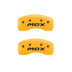 MGP 4 Caliper Covers Engraved Front Acura Rear MDX Yellow Finish Black Char 2019 Acura MDX