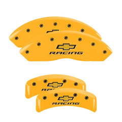 MGP 4 Caliper Covers Engraved F & R Chevy Racing Yellow Finish Black Char 1988 Chevrolet Corvette