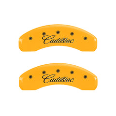 MGP 4 Caliper Covers Engraved F & R Cadillac Yellow Finish Black Char 2004 Cadillac Escalade EXT