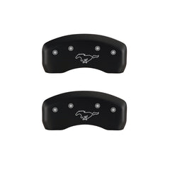 MGP 4 Caliper Covers Engraved Front Mustang Engraved Rear Pony Red finish silver ch