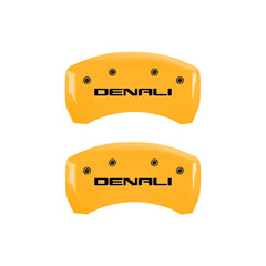 MGP 4 Caliper Covers Engraved Front & Rear Denali Yellow Finish Black Char 2017 GMC Acadia