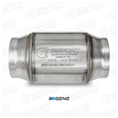 GESI G-Sport 400 CPSI GEN 2 EPA Compliant 3.0in Inlet/Outlet Catalytic Converter-4in x 4in-350-500HP