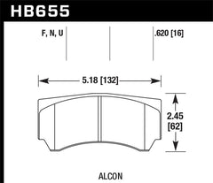 Hawk Alcon RC4498X600 Race DTC-70 Brake Pads