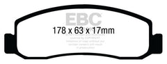 EBC 11 Ford F250 (inc Super Duty) 6.2 (2WD) Yellowstuff Front Brake Pads