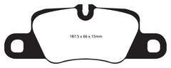 EBC 12-15 Porsche 911 (991) (Cast Iron Rotor only) 3.8 Carrera S Yellowstuff Rear Brake Pads