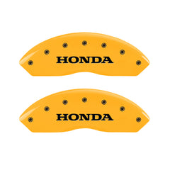 MGP 4 Caliper Covers Engraved Front Honda Engraved Rear H Logo Yellow finish black ch