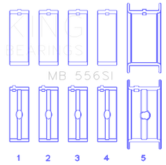 King Chevrolet 396/400/427/502 (Undersize 0.30in) SI-Series Main Bearing Set