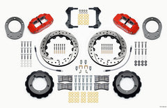 Wilwood Narrow Superlite 4R Front Hat Kit 12.88in Drill Red 76-77 Ford Bronco Dana 44 w/Lines