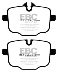 EBC 2021+ BMW M3/M4 3.0TT (G80/G82/G83 w/Cast Iron Rotors) Redstuff Rear Brake Pads
