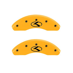 MGP 2 Caliper Covers Engraved Front Circle K/Kia Yellow Finish Black Char 2018 Kia Rio