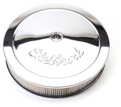 Edelbrock Air Cleaner Pro-Flo Series Round Steel Top Paper Element 14In Dia X 3 75In Dropped Base