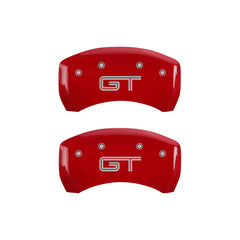 MGP 4 Caliper Covers Engraved Front Mustang Engraved Rear GT Yellow finish black ch