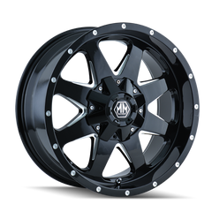 Mayhem 8040 Tank 18x9 / 5x127 BP / -12mm Offset / 87mm Hub Black w/ Milled Spokes Wheel