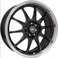 Enkei J10 17x7 4x100/108 42mm Offset 72.62mm Bore Dia Matte Black w/ Machined Lip Wheel