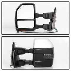 xTune 08-15 Ford F-250 SD Heated Adj LED Signal Chrome Mirrors - Smk (MIR-FDSD08S-G5-PW-RSM-SET)