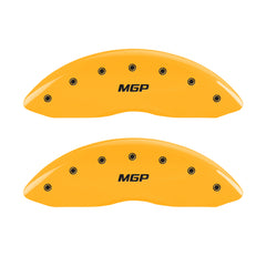 MGP 4 Caliper Covers Engraved Front & Rear MGP Yellow Finish Black Char 2002 Jeep Grand Cherokee