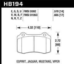 Hawk 2010 Camaro SS HT-10 Race Rear Brake Pads