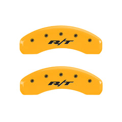 MGP 4 Caliper Covers Engraved Front & Rear RT1-Truck Yellow finish black ch