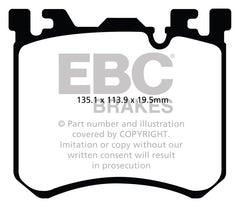 EBC 10+ BMW X5M 4.4 Twin Turbo Yellowstuff Front Brake Pads