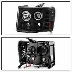 Spyder GMC Sierra 1500/GMC Sierra Denali 08-13 Projector LED Halo- LED All Blk PRO-YD-GS07-HL-BKV2