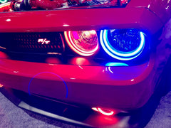 Oracle 08-14 Dodge Challenger Dynamic Surface Mount Headlight Halo Kit - ColorSHIFT - Dynamic