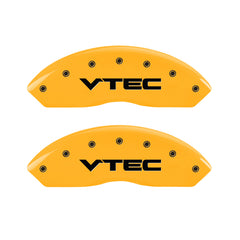 MGP 4 Caliper Covers Engraved Front & Rear Vtech Yellow finish black ch
