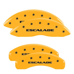 MGP 4 Caliper Covers Engraved F & R Escalade Yellow Finish Black Char 2004 Cadillac Escalade EXT