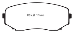 EBC 11-14 Ford Edge 2.0 Turbo Redstuff Front Brake Pads
