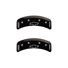 MGP 4 Caliper Covers Engraved Front & Rear Bowtie Black finish silver ch
