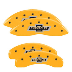 MGP 4 Caliper Covers Engraved F & R 100 Anniversary Yellow Finish Black Char 2019 Chevrolet Tahoe