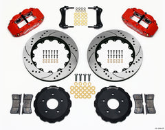 Wilwood Narrow Superlite 6R Front Hat Kit 14.00in Drill Red Backdraft Cobra (BMW E36 Based)