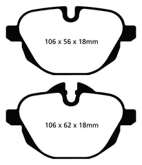 EBC 11+ BMW X3 2.0 Turbo (F25) Greenstuff Rear Brake Pads