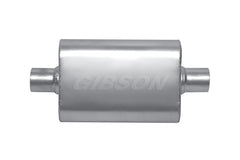 Gibson MWA Superflow Center/Center Oval Muffler - 4x9x14in/2.25in Inlet/2.25in Outlet - Stainless