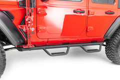 Go Rhino 18-20 Jeep Wrangler JLU Dominator Extreme D2 SideSteps - Cab Length - Tex Blk