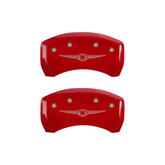 MGP 4 Caliper Covers Engraved Front & Rear Style 1/Chrysler Wing Yellow finish black ch