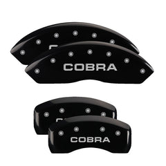 MGP Front set 2 Caliper Covers Engraved Front Oval logo/Ford Black finish silver ch