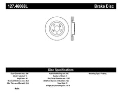 StopTech 06-09 Mitsubishi Eclipse (Exc Turbo)/04-09 Galant Slotted & Drilled Left Front Rotor