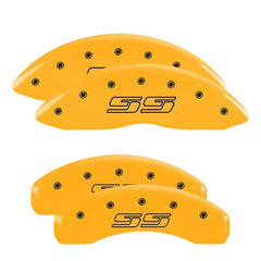 MGP 4 Caliper Covers Engraved F & R Avalanche SS Yellow Finish Blk Char 2008 Chevy Express 2500