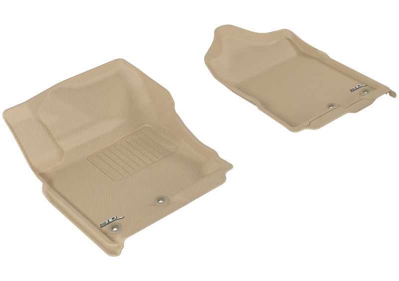 3D MAXpider 2016-2019 Nissan Titan Crew Cab Kagu 1st Row Floormat - Tan