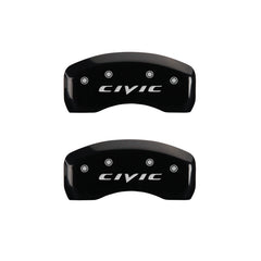 MGP 4 Caliper Covers Engraved Front & Rear Mgp Yellow Finish Black Char 2007 Honda Civic