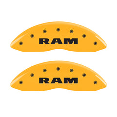 MGP 4 Caliper Covers Engraved Front & Rear Ram Yellow Finish Black Char 2006 Dodge Durango