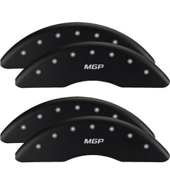 MGP 4 Caliper Covers Engraved Front & Rear MGP Black finish silver ch