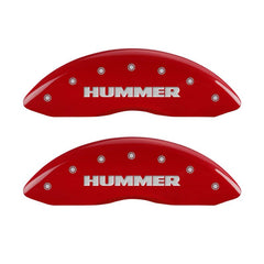 MGP 4 Caliper Covers Engraved Front & Rear Hummer Red finish silver ch