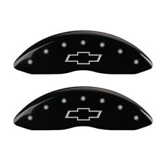 MGP 4 Caliper Covers Engraved Front & Rear MGP Black Finish Silver Char 2018 Chevrolet Traverse