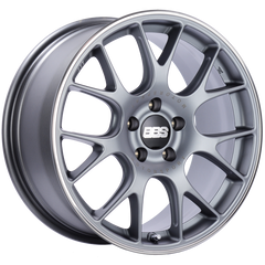 BBS CH-R 18x8.5 5x112 ET38 Satin Titanium Polished Rim Protector Wheel -82mm PFS/Clip Required