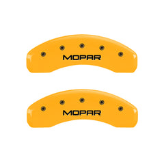 MGP 4 Caliper Covers Engraved Front & Rear Mopar Yellow Finish Black Char 2006 Jeep Commander