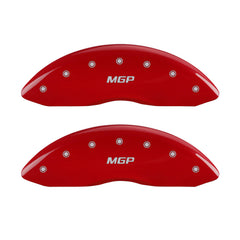 MGP 4 Caliper Covers Engraved Front & Rear MGP Red Finish Silver Char 2019 Lincoln Continental