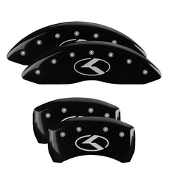 MGP 4 Caliper Covers Engraved Front & Rear Circle K/Kia Black Finish Silver Char 2018 Kia Stinger